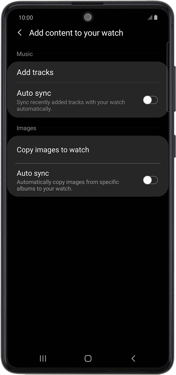 On your phone: Press Add tracks.