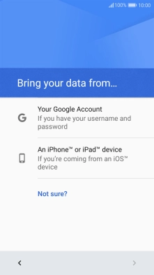 Press the required setting and follow the instructions on the screen to transfer the content from the other phone and finish the activation of your phone.