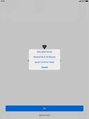 Press the required setting.