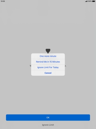 Press the required setting.
