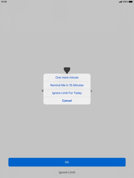 Press the required setting.