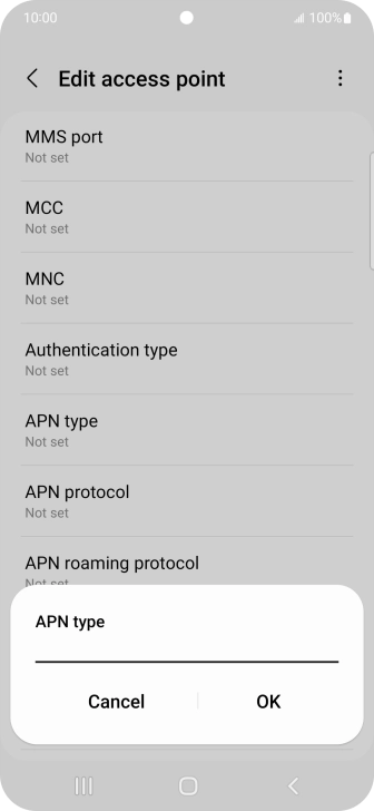 Key in default and press OK.