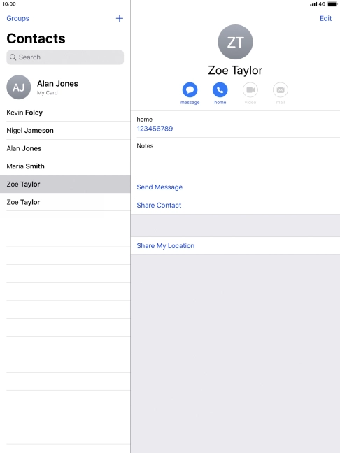 Press the Home key to return to the home screen.