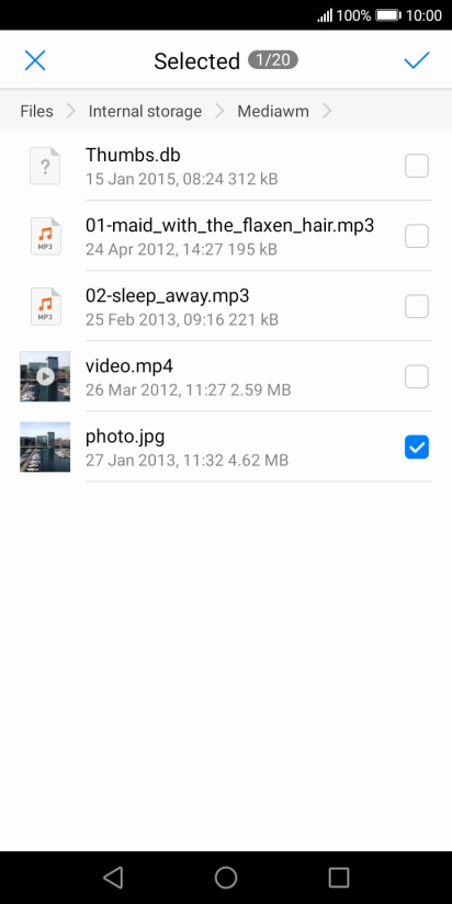 Press the confirm icon.
