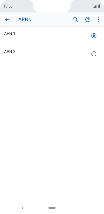 Press the field next to the required data connection to activate it.