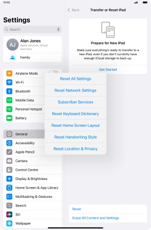 Press Reset All Settings.