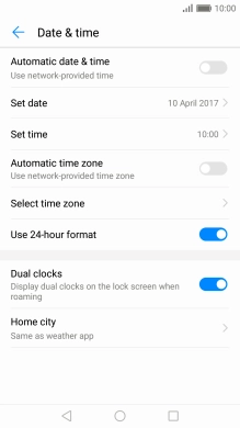 Press Automatic date & time to turn on the function.
