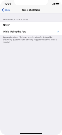 Press the required setting to turn the function on or off.