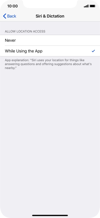 Press the required setting to turn the function on or off.
