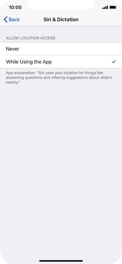 Press the required setting to turn the function on or off.