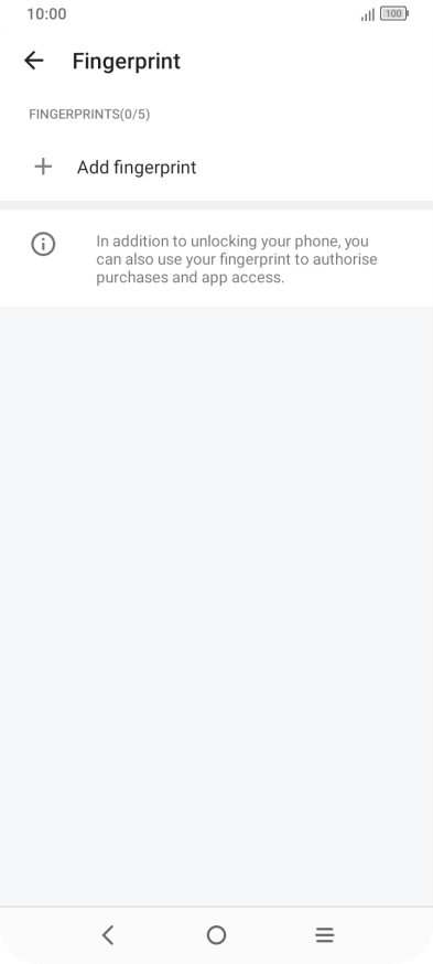 Press Add fingerprint.