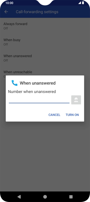 Key in +61414121121 and press TURN ON.