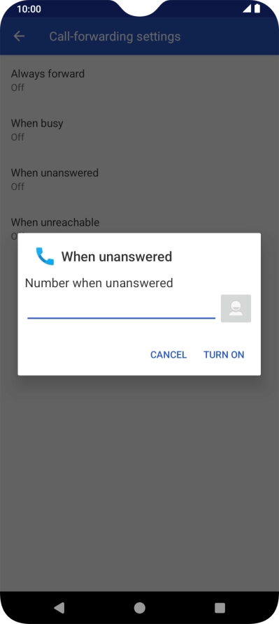 Key in +61414121121 and press TURN ON.