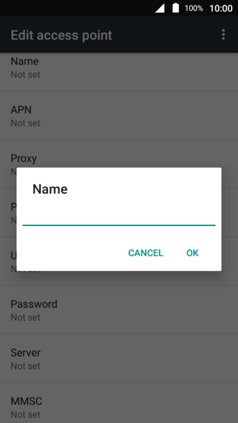 Key in Vodafone Internet and press OK.