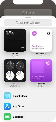 Press the required widget.
