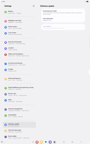 Press Download and install. If a new software version is available, it's displayed. Follow the instructions on the screen to update the tablet software. Press Download and install. If a new software version is available, it's displayed. Follow the instructions on the screen to update the tablet software.