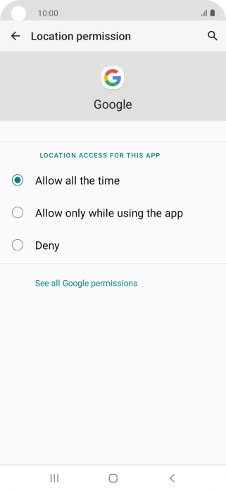 Press the required setting. Press the required setting.