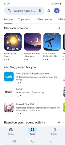 Press the search field.