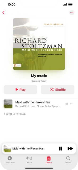 Press the song title.