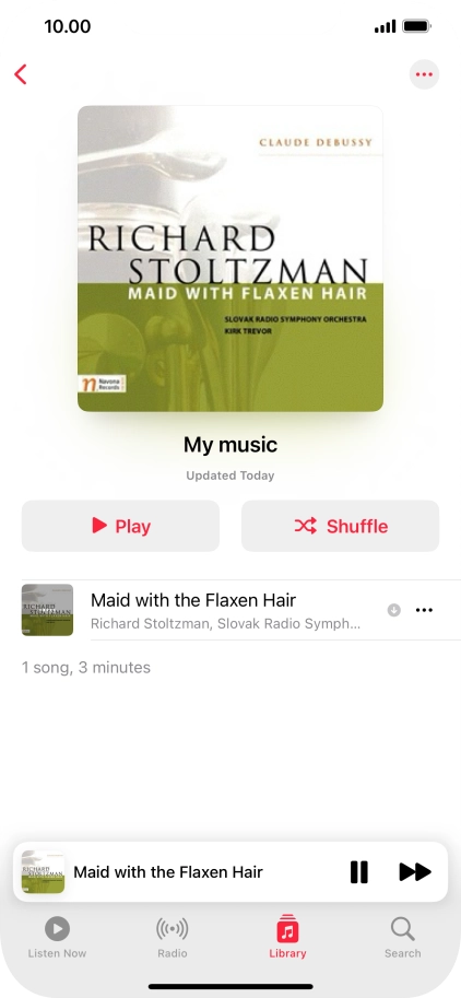 Press the song title.