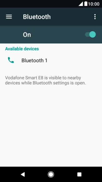 Press the required Bluetooth device and follow the instructions on the screen to pair the device with your phone.