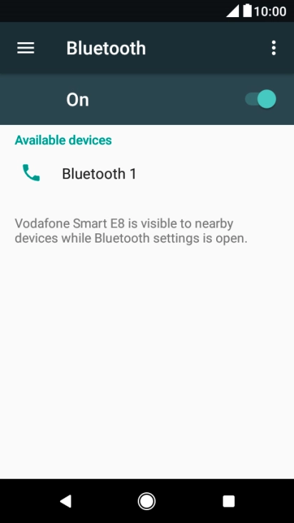 Press the required Bluetooth device and follow the instructions on the screen to pair the device with your phone.