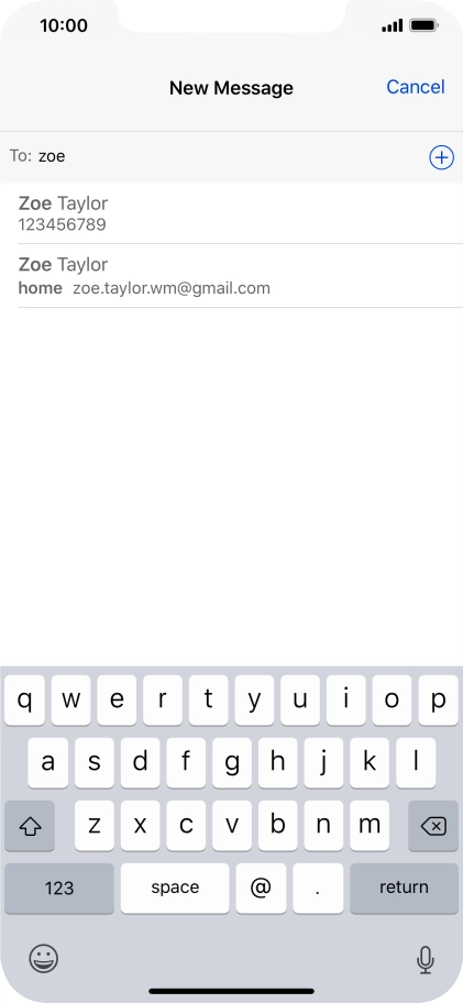 Press the required contact.