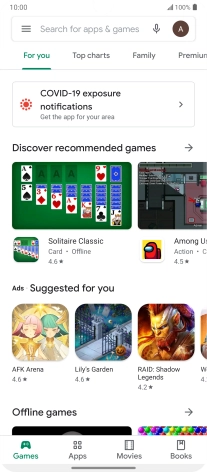 Press the search field.