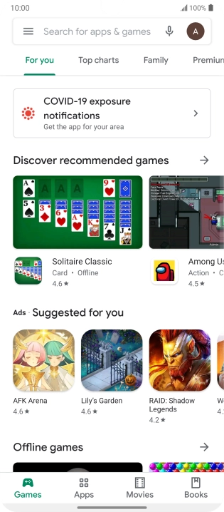 Press the search field.