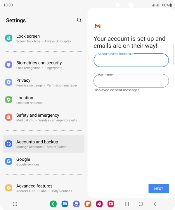 Press Your name and key in the required sender name.