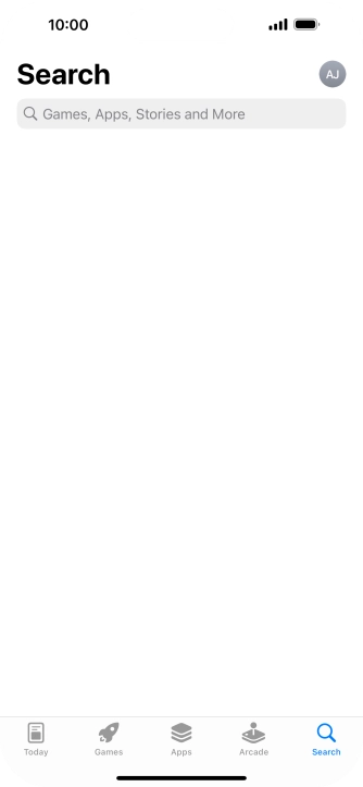 Press the search field and key in the name or subject of the required app.