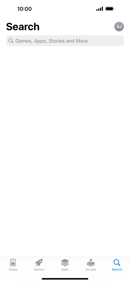Press the search field and key in the name or subject of the required app.