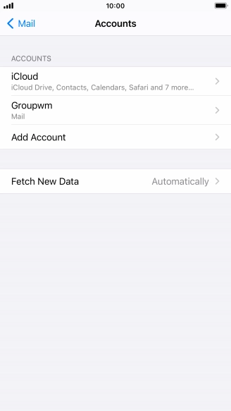 Press the name of the email account you've just set up.