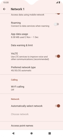 Press Access point names.