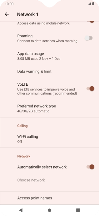 Press Access point names.