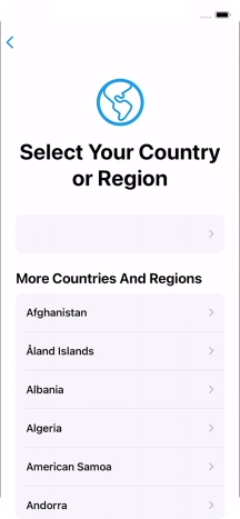 Press the required country or area.