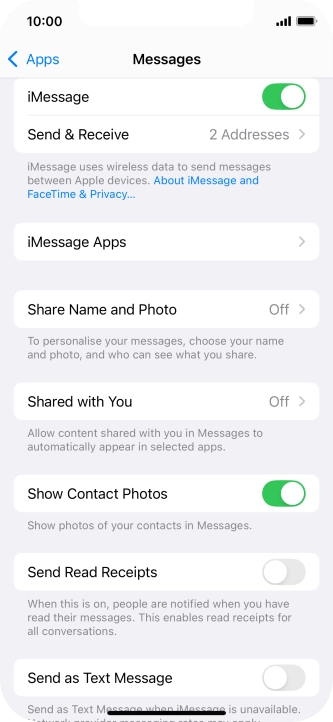 Press the indicator next to 