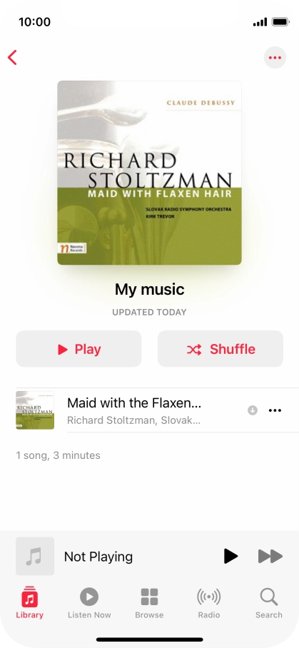 Go to the required category or playlist and press the required audio file.