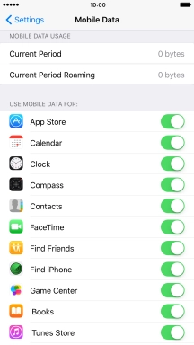 The data usage is displayed below MOBILE DATA USAGE.