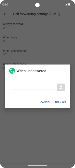 Key in +61414121121 and press TURN ON. Key in +61414121121 and press TURN ON.