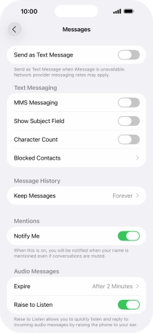 Press the indicator next to 