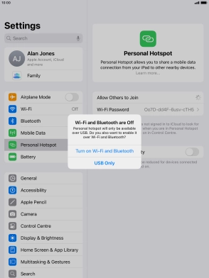 If Wi-Fi is turned off, press Turn on Wi-Fi and Bluetooth.