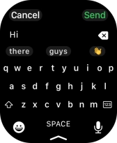 Press the microphone icon and record the message.