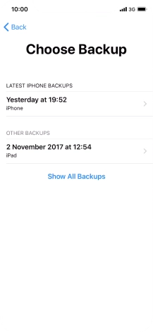 Press the required backup and your phone restores the content of the selected backup. Subsequently, follow the instructions on the screen to set up your phone and prepare it for use.