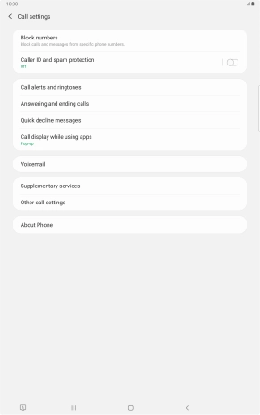 Press Supplementary services.