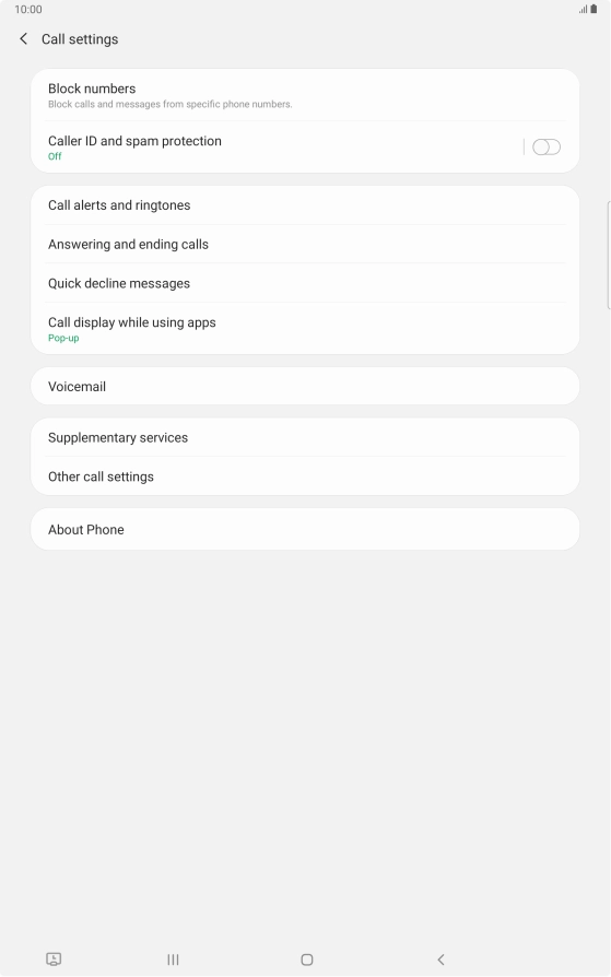Press Supplementary services.