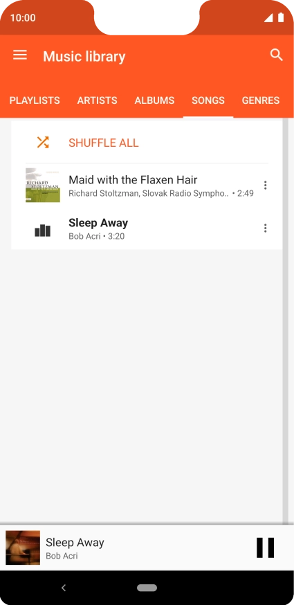 Press the song title at the bottom of the screen.