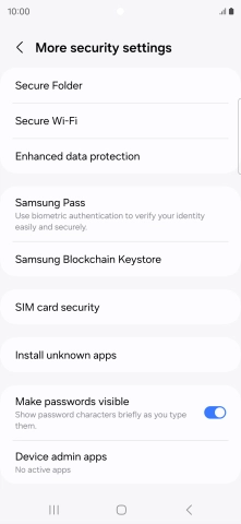 Press SIM card security.