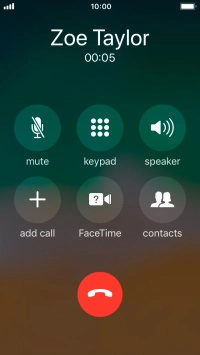 Press the end call icon to end the call.