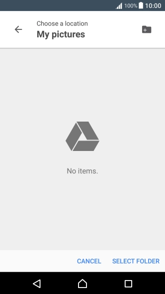 Press SELECT FOLDER. Press SELECT FOLDER.